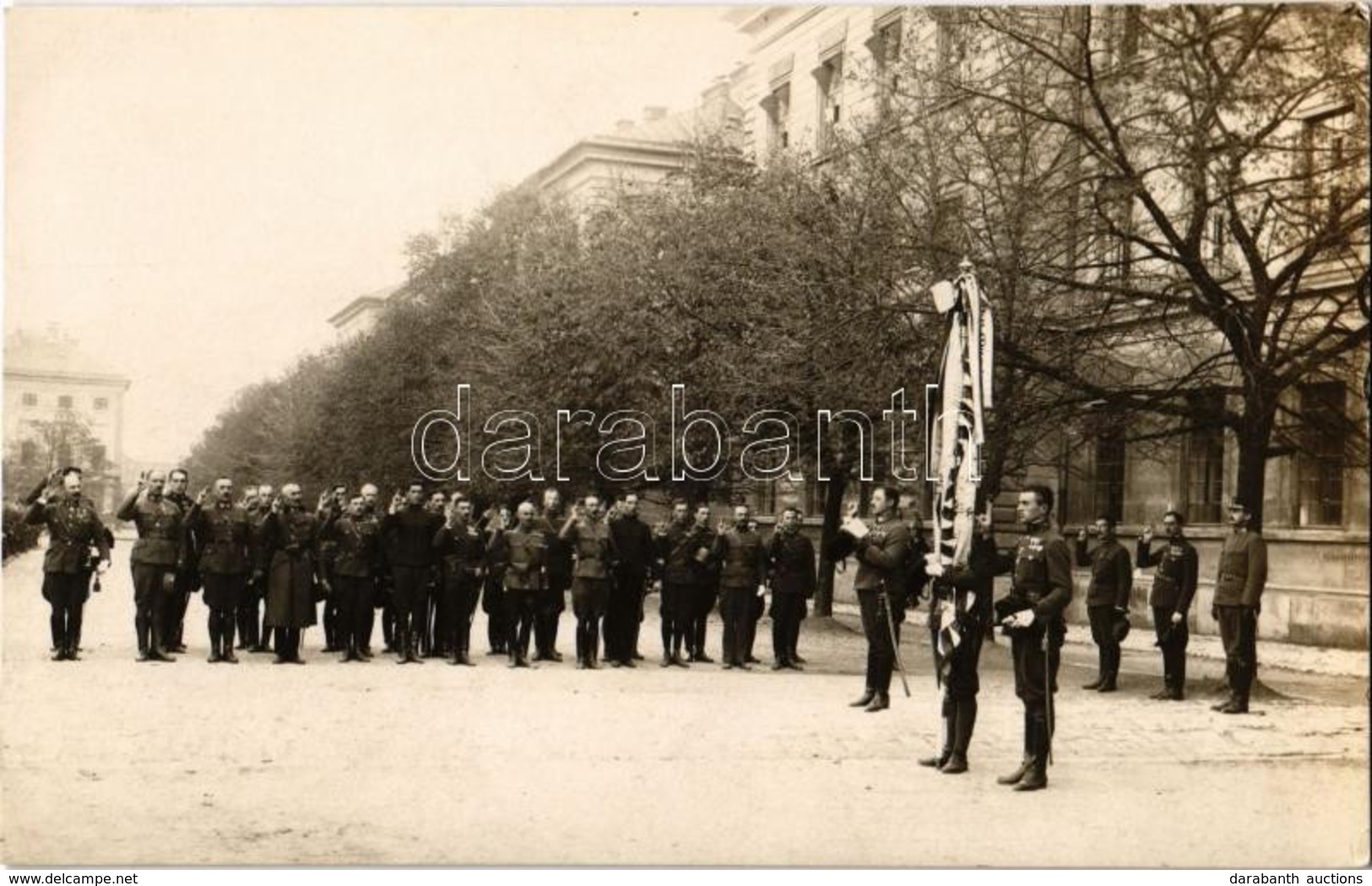 * T2/T3 1921 Budapest, IV. Károly Visszatérési Kísérlete (királypuccs), Katonatisztek Felesketése. Schäffer Ármin Photo  - Non Classificati