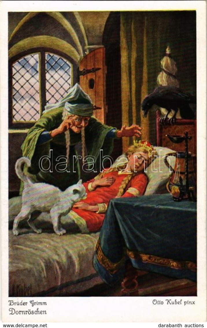 ** T2 Brüder Grimm: Dornröschen / Brothers Grimm: Sleeping Beauty. Uvachrom Nr. 3802. Serie 140. S: Otto Kubel - Ohne Zuordnung