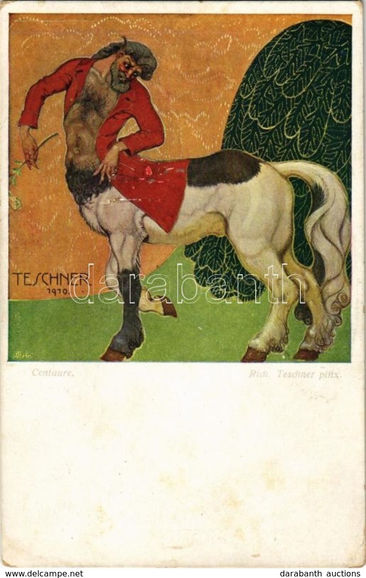 ** T2/T3 Centaure / Centaur. B.K.W.I. Wiener Kunst Nr. 1557. S: Rich. Teschner (fl) - Non Classificati