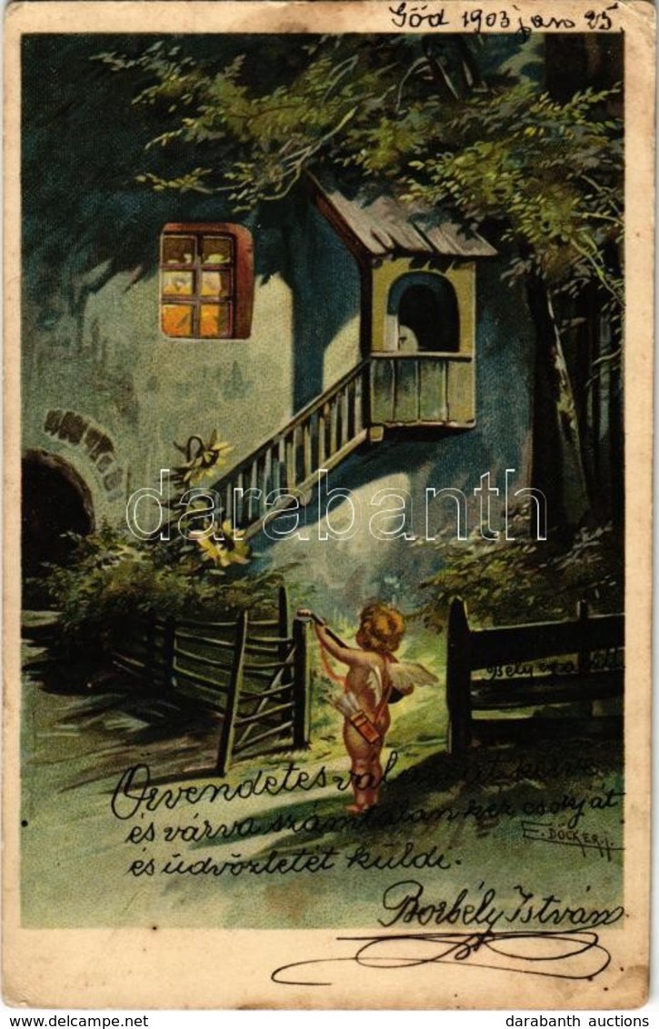 * T2/T3 1903 Art Postcard With Cupido. Litho S: E. Döcker (EK) - Zonder Classificatie