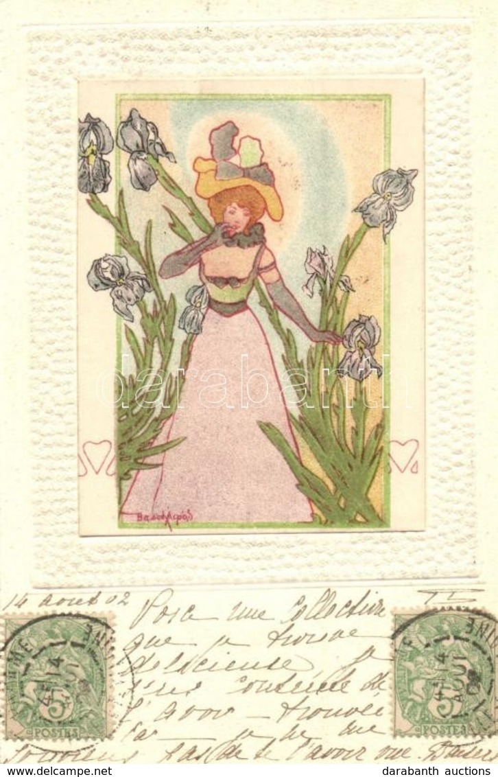 T2/T3 Art Nouveau Postcard, Unknown Publisher S: Basch Árpád (EK) - Ohne Zuordnung