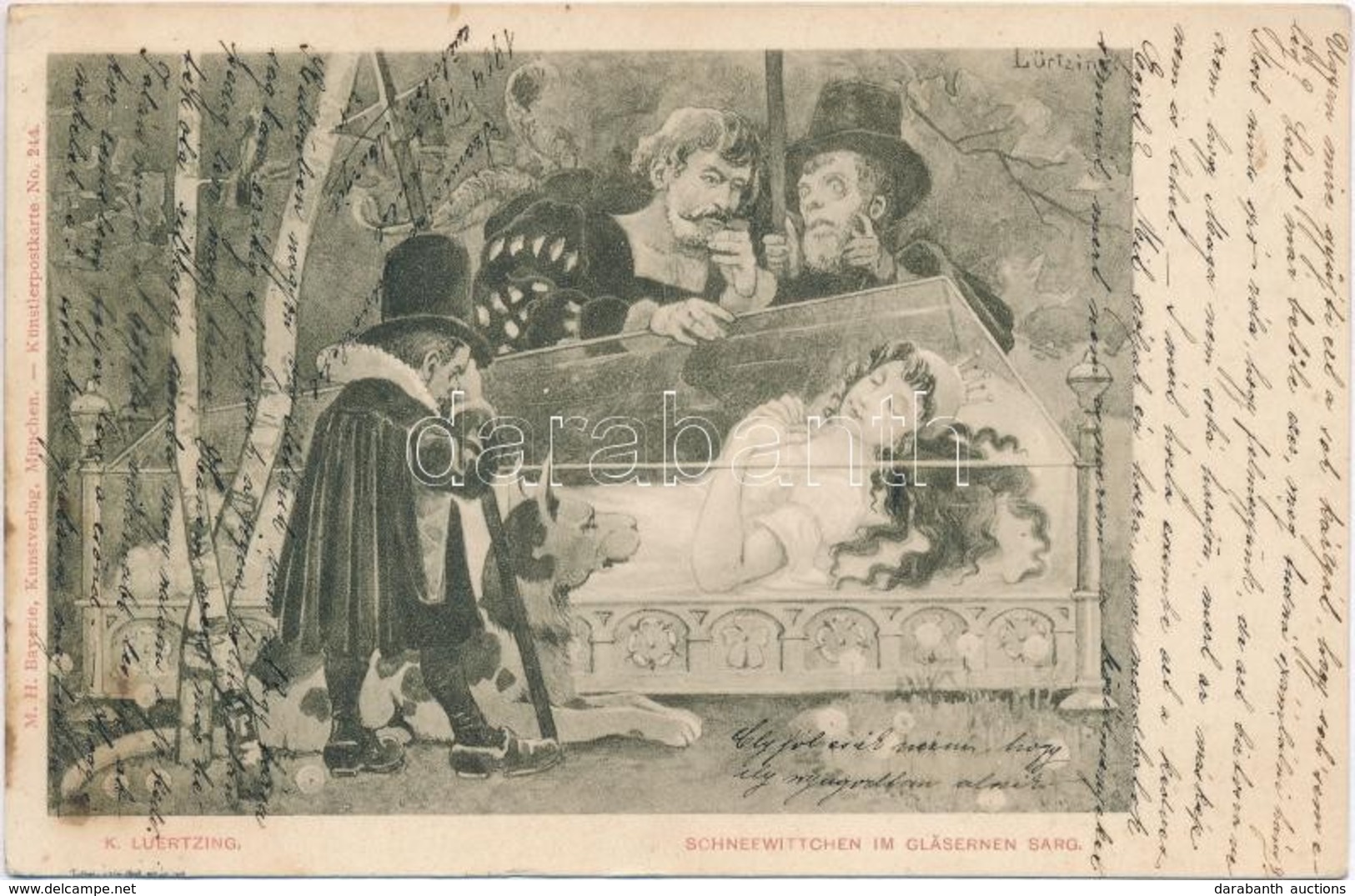 T2 1904 Schneewittchen Im Gläsernen Sarg / Snow White And The Seven Dwarfs. M.H. Bayerie Kunstverlag Künstlerpostkarte N - Zonder Classificatie