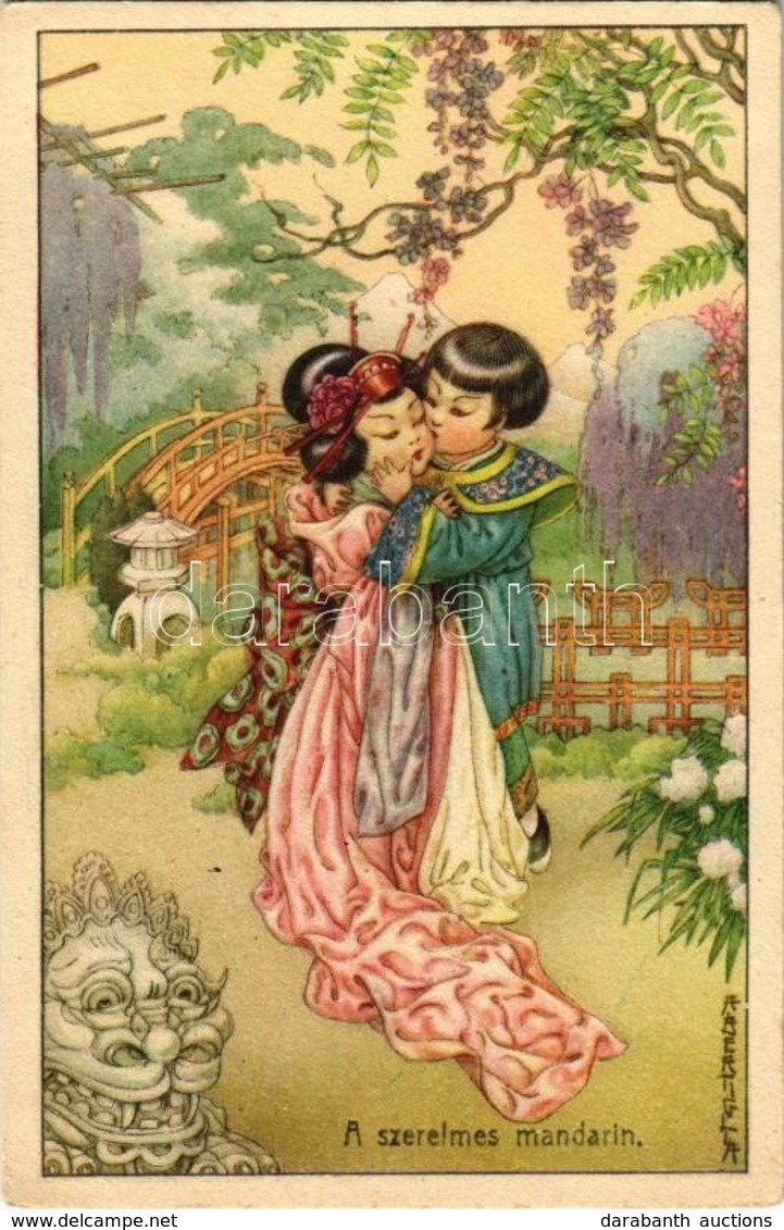 ** T2/T3 A Szerelmes Mandarin / Italian Art Popstcard With Asian Couple. N.M.M. 475/5. S: Bertiglia - Ohne Zuordnung
