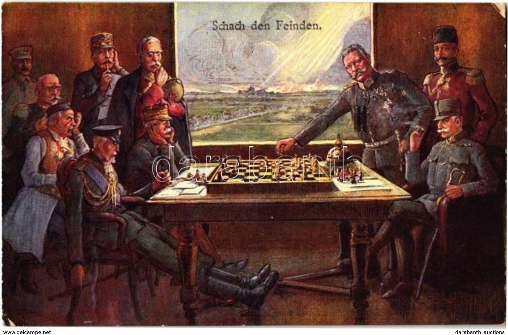 ** T2/T3 Schach Den Feinden / WWI Chess Of The Enemies, Hindenburg. B. K. W. I. 259-172. (EK) - Non Classificati