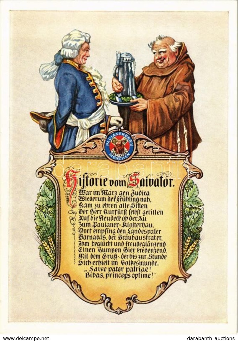 ** T1 Historie Vom Salvator. Paulaner Thomasbräu München / German Beer Advertisement. Art Nouveau, Floral - Zonder Classificatie