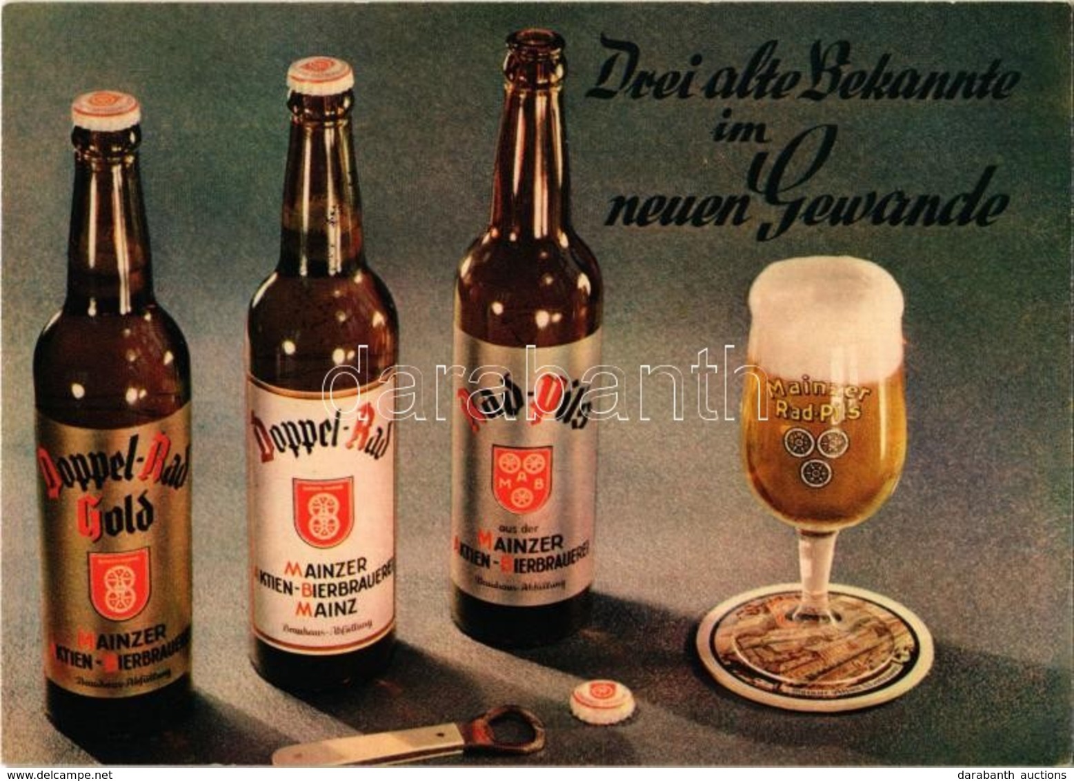 * T2 Drei Alte Bekannte Im Neuen Gewande. Mainzer Aktien-Bierbrauerei / German Brewery's Advertisement. So. Stpl - Non Classés