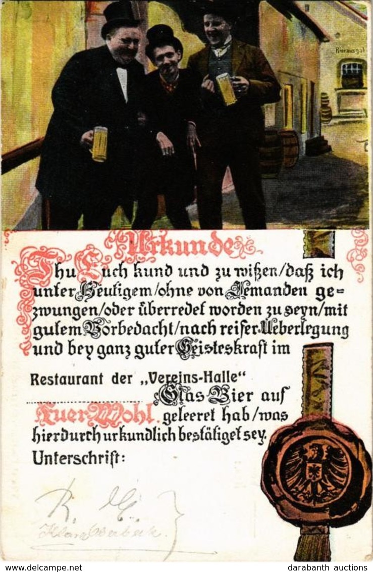 T2 1908 Urkunde. Niem's Postkarten-Verlag Serie 339. /  Humorous Beer Postard With Drunk Men - Ohne Zuordnung