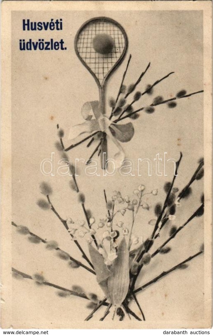 * T2/T3 Húsvéti üdvözlet / Easter Greeting With Tennis Racket. B.K.W.I. 4587-5. - Ohne Zuordnung