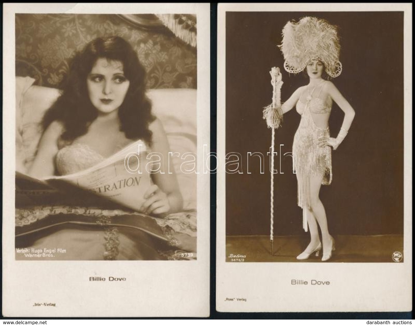 ** Billie Dove - 2 Db Régi Képeslap / 2 Pre-1945 Postcards. - Ohne Zuordnung
