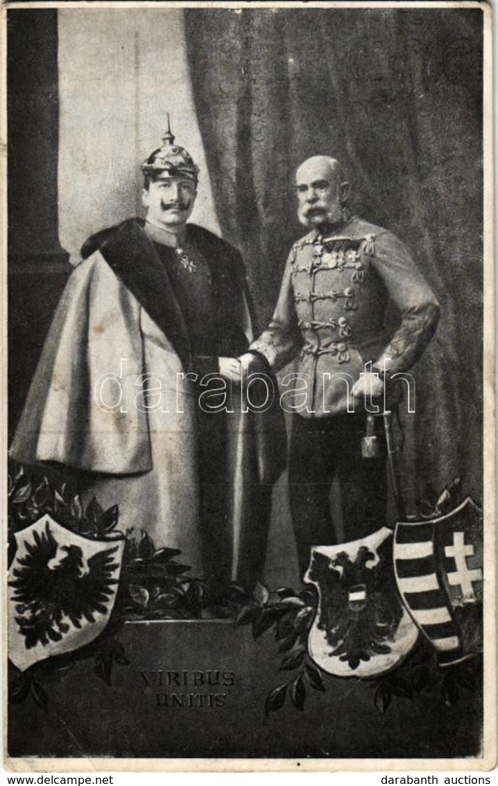 * T2/T3 1915 Viribus Unitis Propaganda. Franz Joseph And Wilhelm II (EB) - Zonder Classificatie