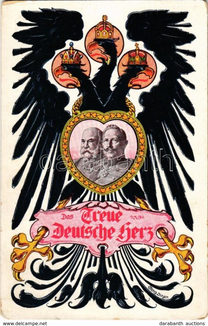 * T2/T3 Das Treue Deutsche Herz / Viribus Unitis Propaganda, Franz Joseph And Wilhelm II, Triple-headed Eagle S: Georg B - Ohne Zuordnung