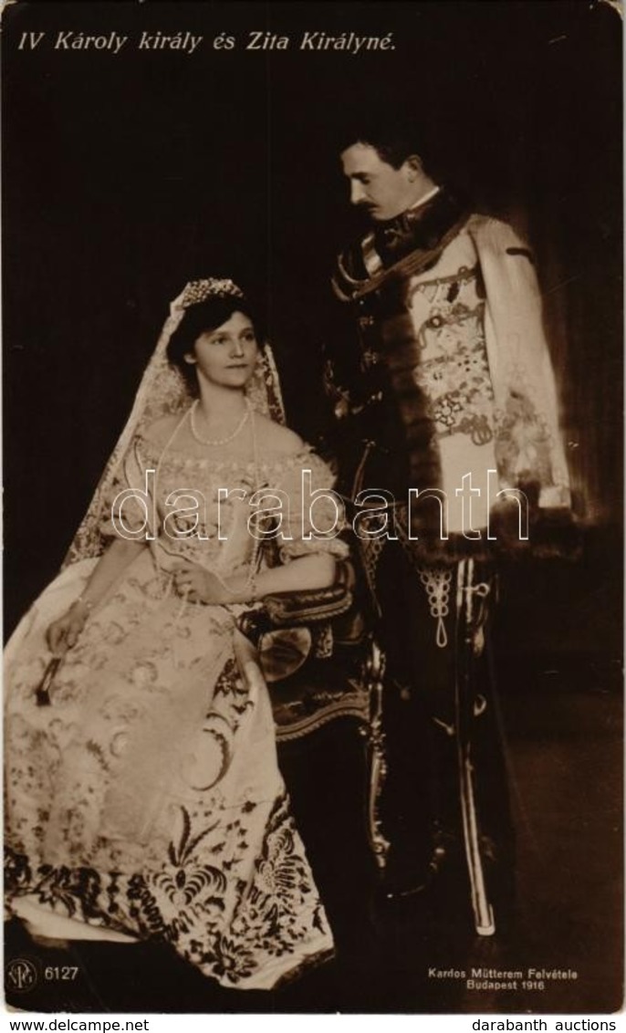 ** T2 1916  IV. Károly Király és Zita Királyné. Kardos Műterem Felvétele / Charles I Of Austria And Zita Of Bourbon-Parm - Non Classificati