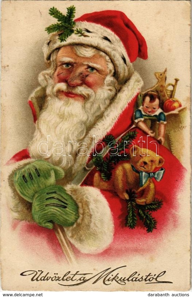 ** T2/T3 Üdvözlet A Mikulástól / Greetings From Saint Nicholas. Cellaro Litho (fl) - Non Classés