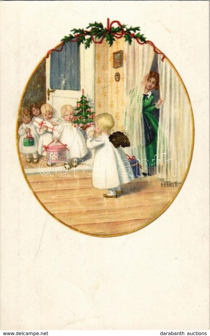 ** T1 Children Christmas Greeting Art Postcard. M. M. Nr. 1206.  Litho - Non Classificati