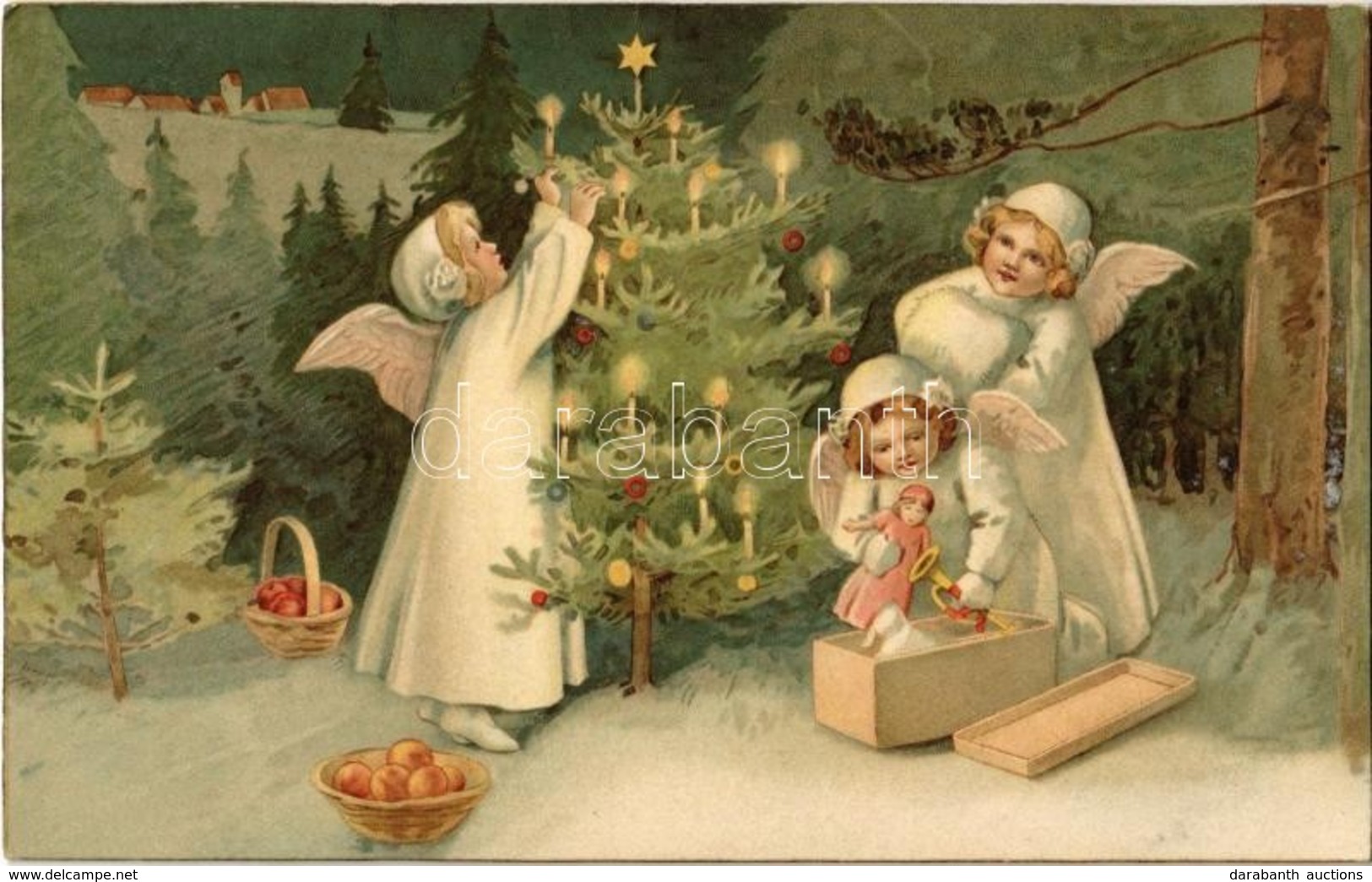 ** T2/T3 Children Christmas Greeting Art Postcard.  Litho (EK) - Non Classificati