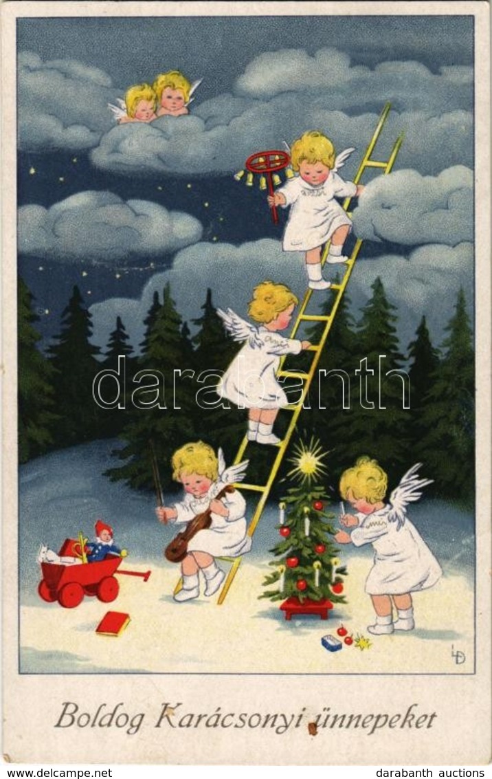 ** T1/T2 Boldog Karácsonyi Ünnepeket! / Children Christmas Greeting Art Postcard. Meissner & Buch Künstler-Postkarten Se - Ohne Zuordnung