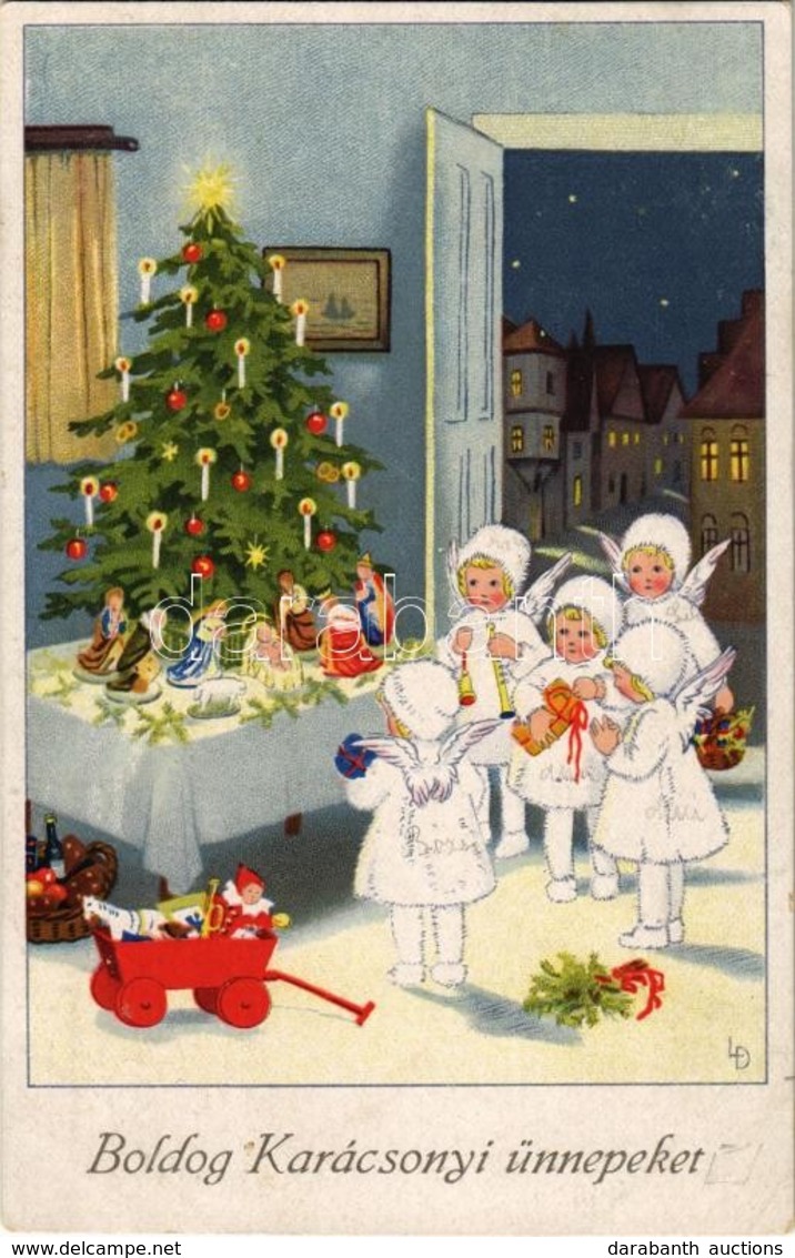 ** T2/T3 Boldog Karácsonyi Ünnepeket! / Children Christmas Greeting Art Postcard. Meissner & Buch Künstler-Postkarten Se - Zonder Classificatie