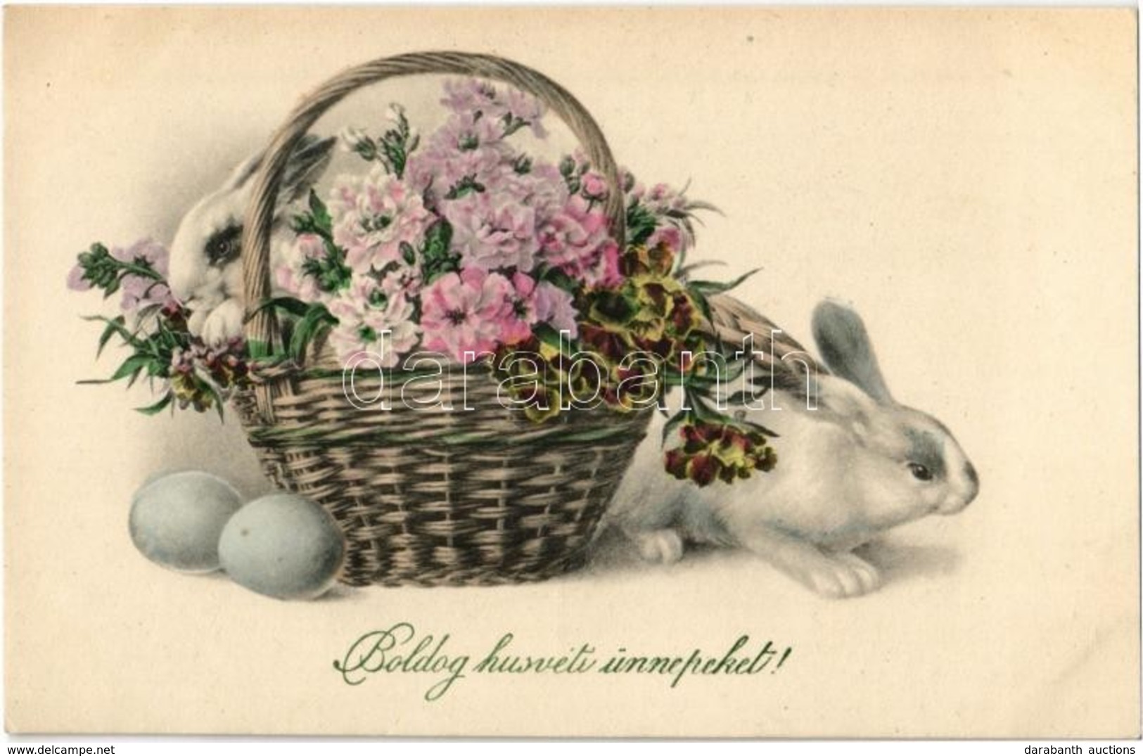 ** T2 Boldog Húsvéti ünnepeket! / Easter Greeting Art Postcard, Rabbit. H.H.i.W. Serie 1681. - Zonder Classificatie