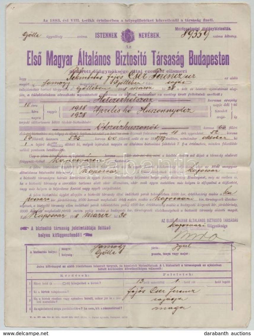 Gölle 1908. 'Göllei Hitelszövetkezet' üzletrészjegye 50K-ról, Szelvényekkel + 1927. 'Összevont Szövetkezeti Üzletrész -  - Zonder Classificatie