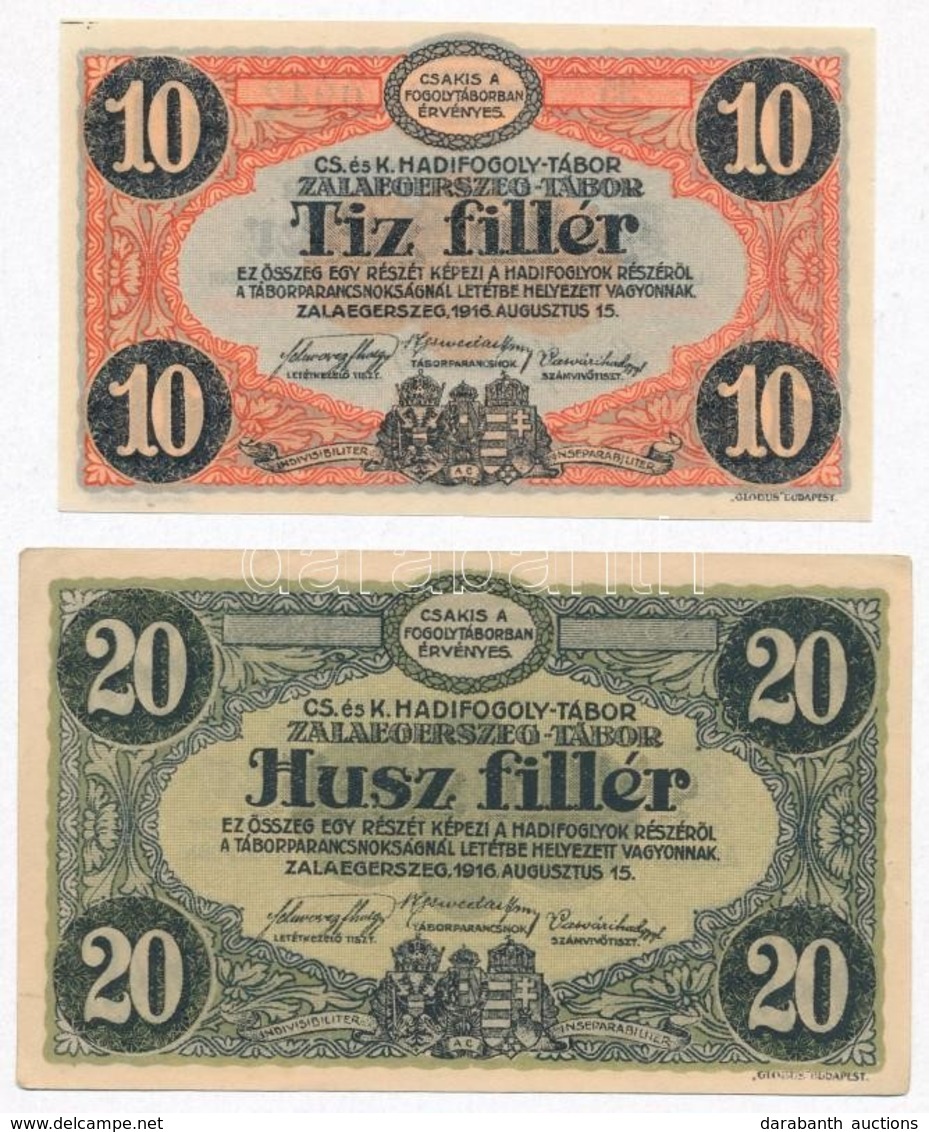 Zalaegerszeg / Hadifogolytábor 1916. Augusztus 15. 10f Arab Sorozat- és Sorszámmal + 20f Arab Sorozat- és Sorszámmal, 'M - Zonder Classificatie