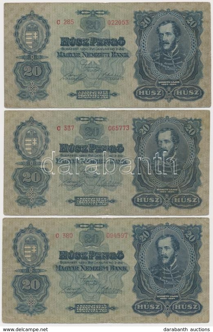 1930. 20P (3x) T:III- - Zonder Classificatie