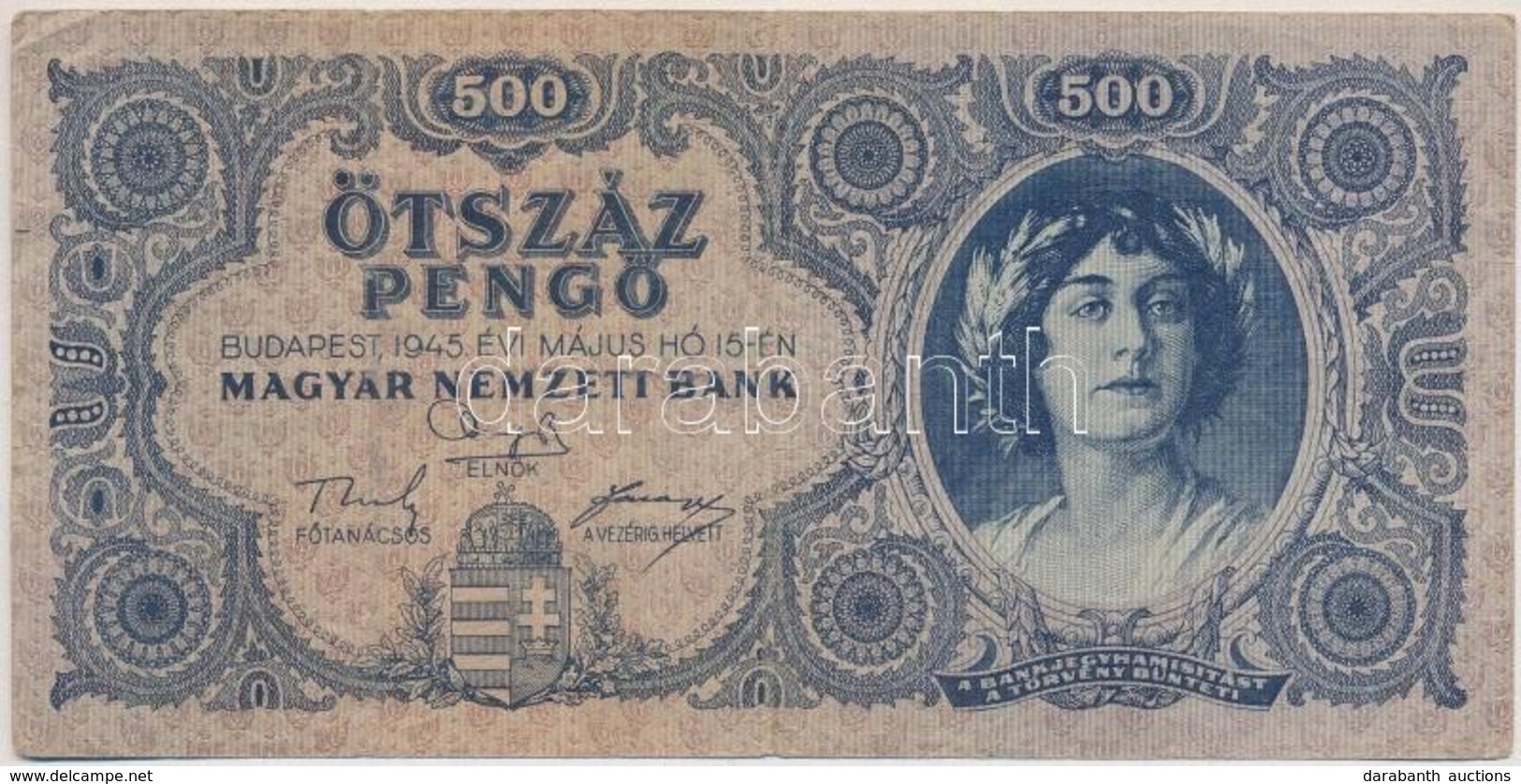 1945. 500P Magyar 'N' Betű Orosz 'P' Helyett T:III - Non Classificati