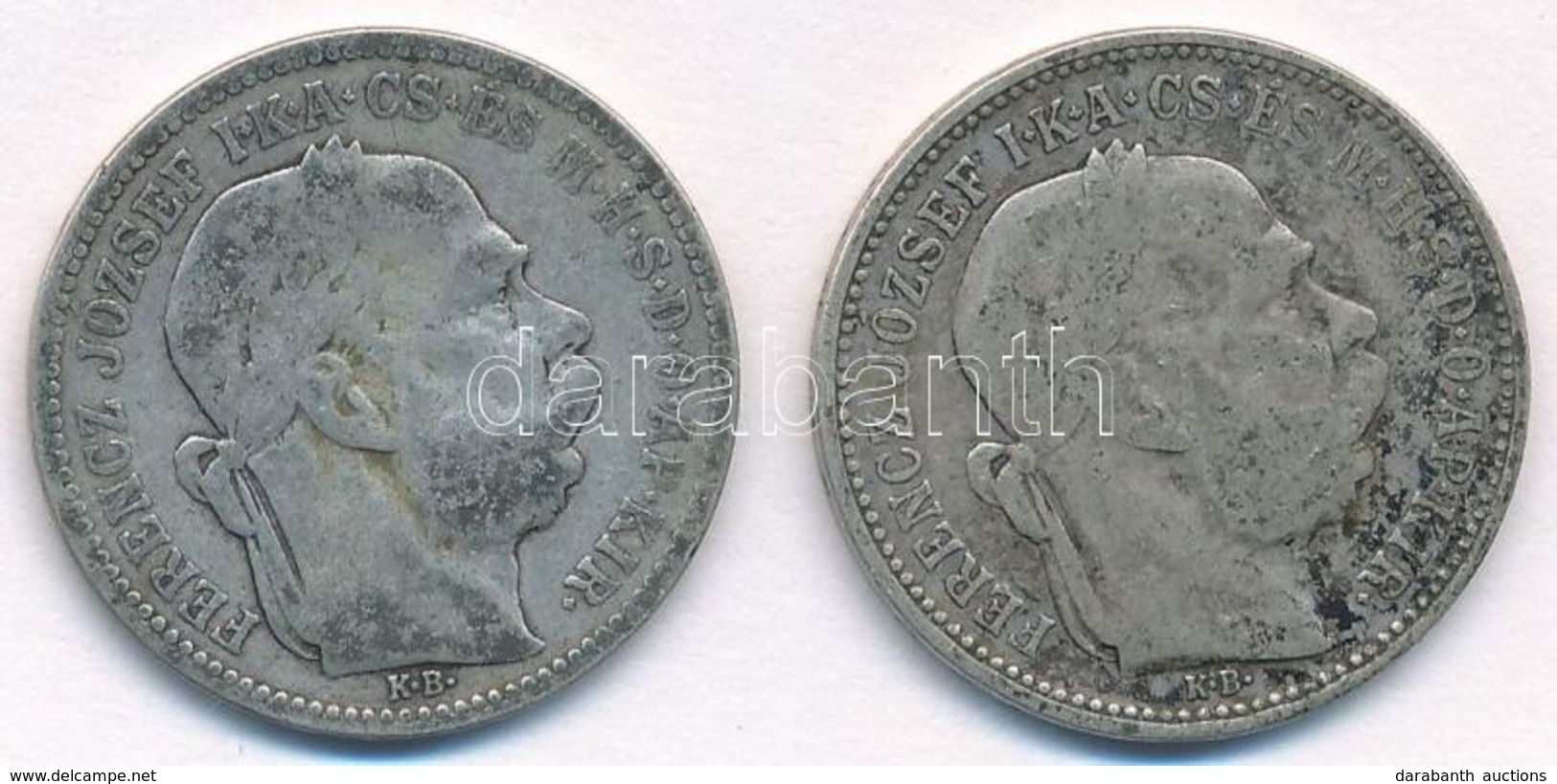 1895KB 1K Ag 'Ferenc József' (2x) T:3 Patina Adamo K5 - Ohne Zuordnung