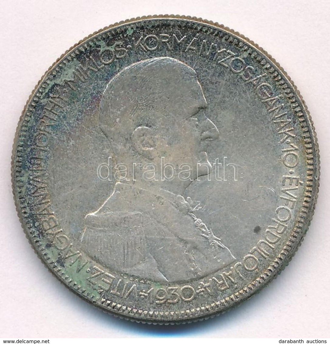 1930. 5P Ag 'Horthy Jobbra' T:2 Patina 
Adamo P8 - Ohne Zuordnung