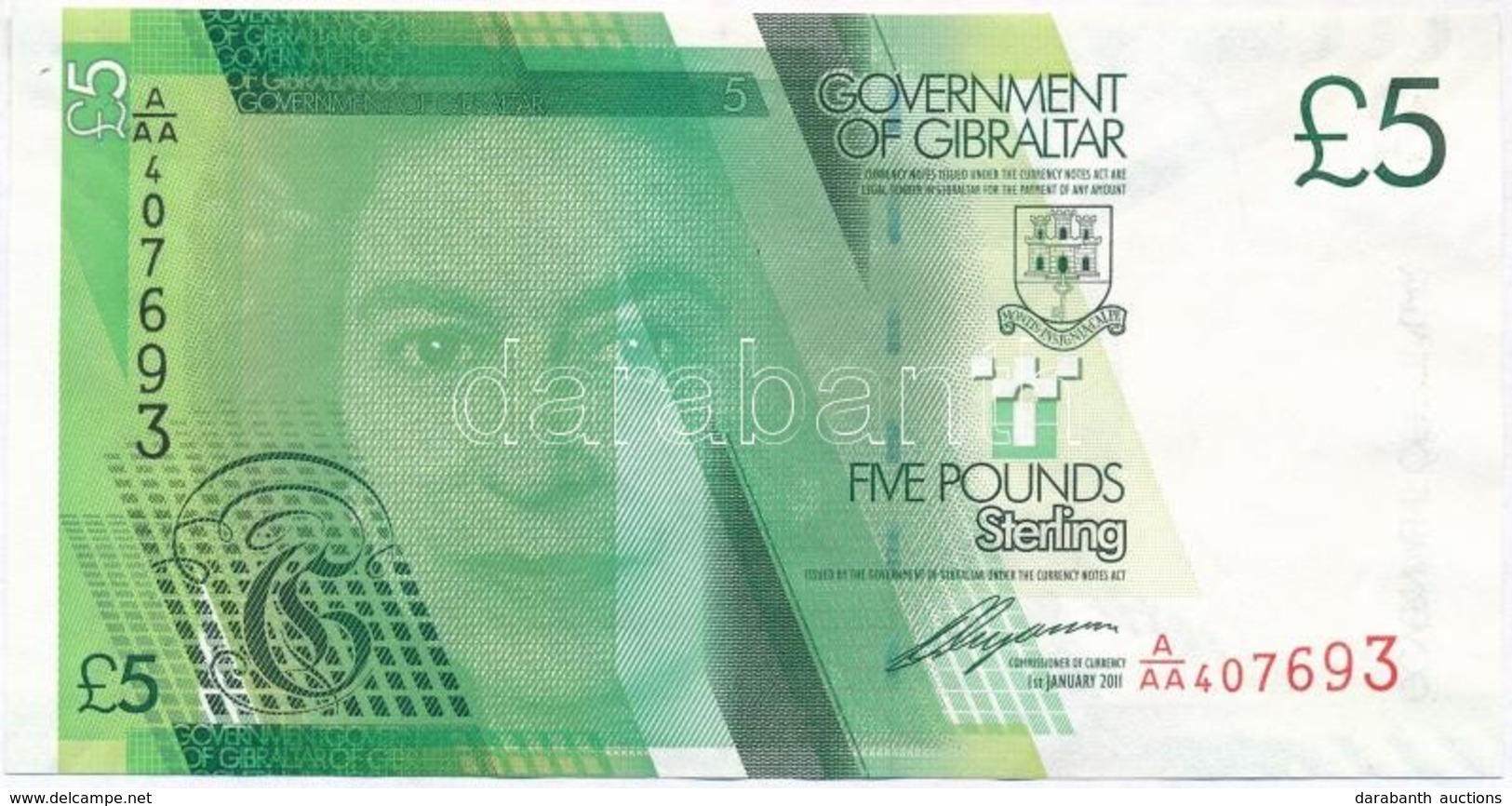 Gibraltár 2011. 5Ł T:I-
Gibraltar 2011. 5 Pounds C:AU - Non Classés