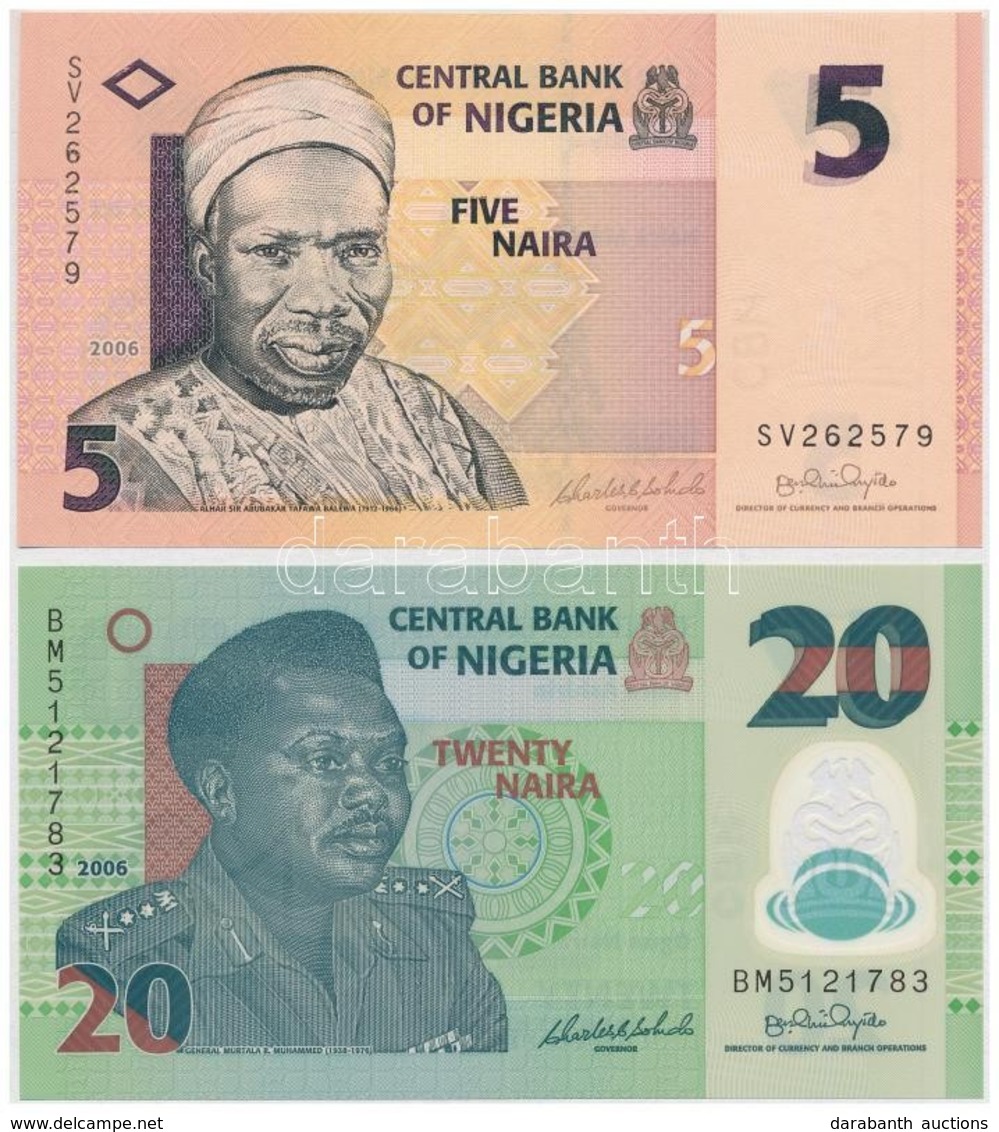 Nigéria 2006. 5N + 20N T:I
Nigeria 2006. 5 Naira + 20 Naira C:UNC - Ohne Zuordnung