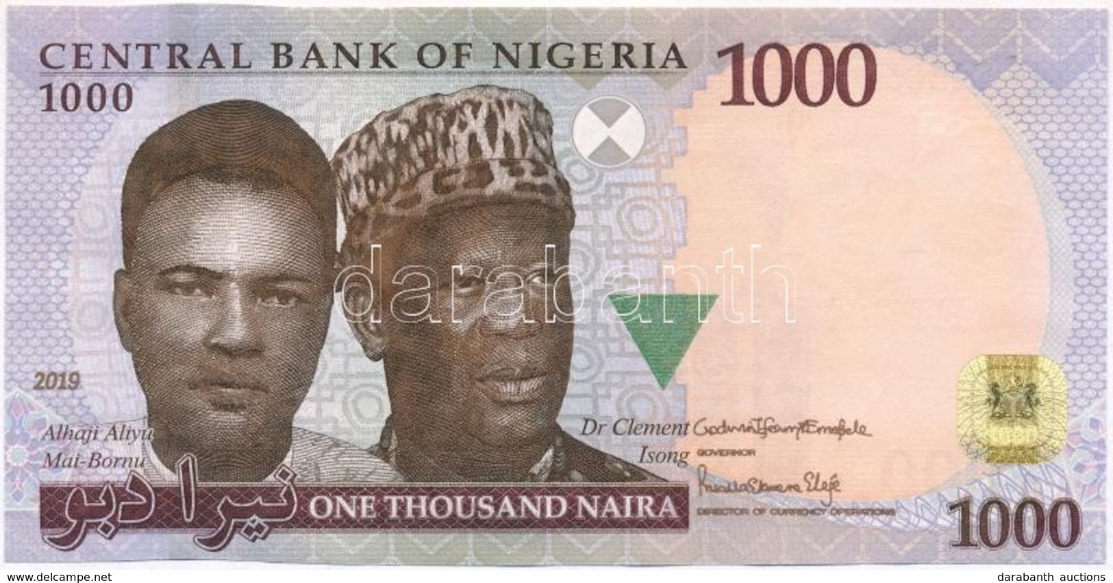 Nigéria 2019. 1000N T:I Vágott
Nigeria 2019. 1000 Naira C:UNC Cut Marks - Zonder Classificatie