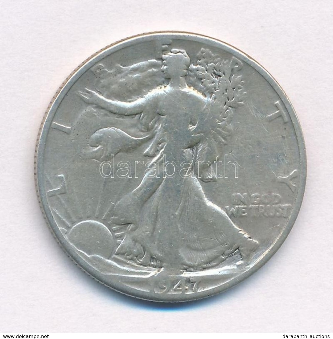 Amerikai Egyesül Államok 1947. 1/2$ Ag 'Walking Liberty' T:3 
USA 1947. 1/2 Dollar Ag 'Walking Liberty' C:F 
Krause KM#1 - Sin Clasificación