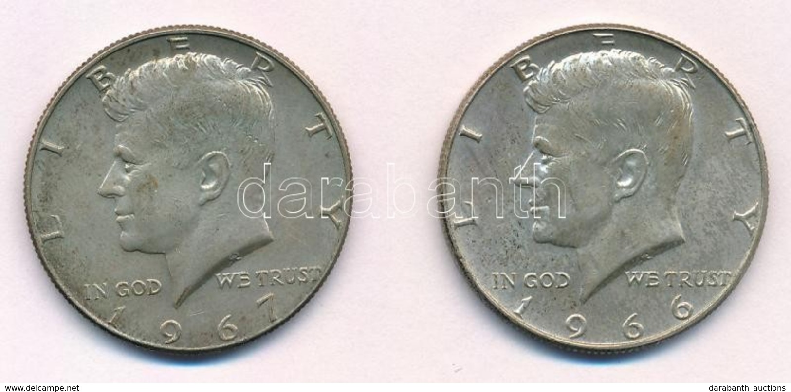 Amerikai Egyesült Államok 1966-1967. 1/2$ Ag 'Kennedy' (2x) T:1-,2 
USA 1966-1967. 1/2 Dollar Ag 'Kennedy' (2x) C:AU,XF - Ohne Zuordnung