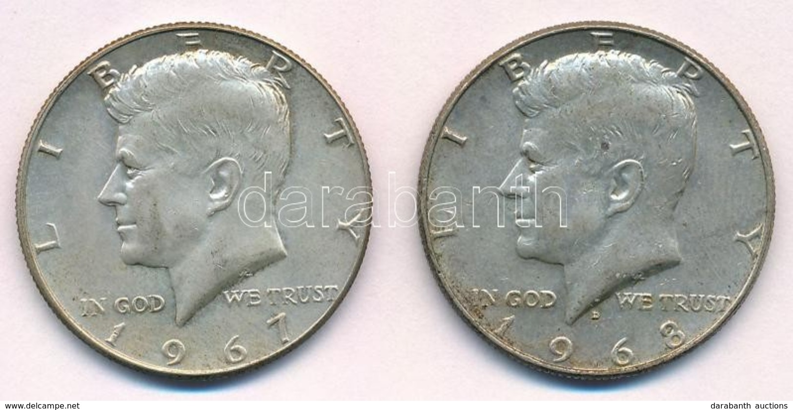 Amerikai Egyesült Államok 1967-1968D 1/2$ Ag 'Kennedy' (2x) T:1-,2 
USA 1967-1968D. 1/2 Dollar Ag 'Kennedy' (2x) C:AU,XF - Ohne Zuordnung