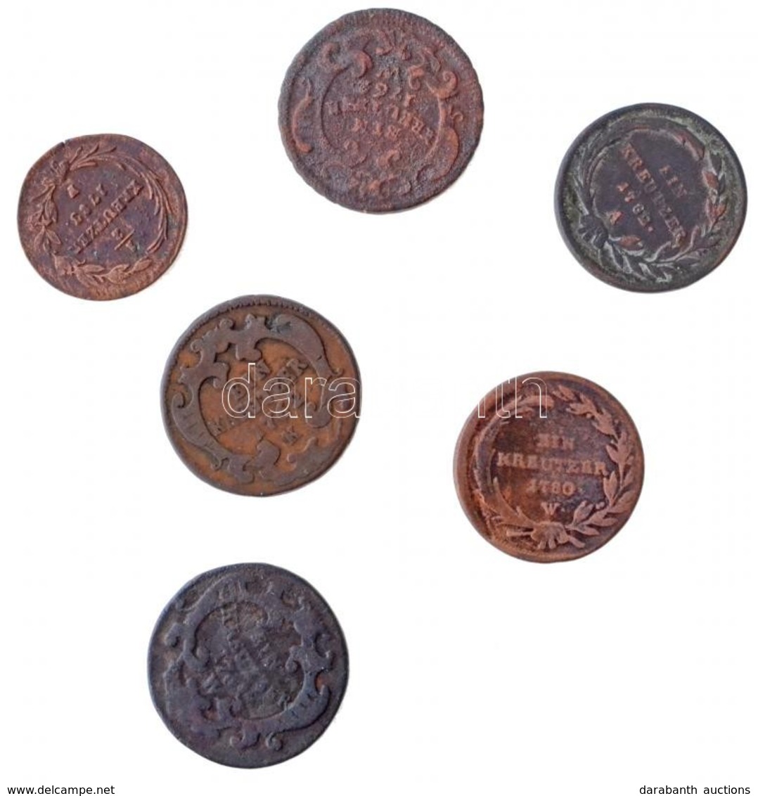 Ausztria 1761-1783. 6db Klf Rézkrajcár T:2-,3
Austria 1761-1783. 6pcs Of Diff Copper Kreuzer Coins C:VF,F - Ohne Zuordnung