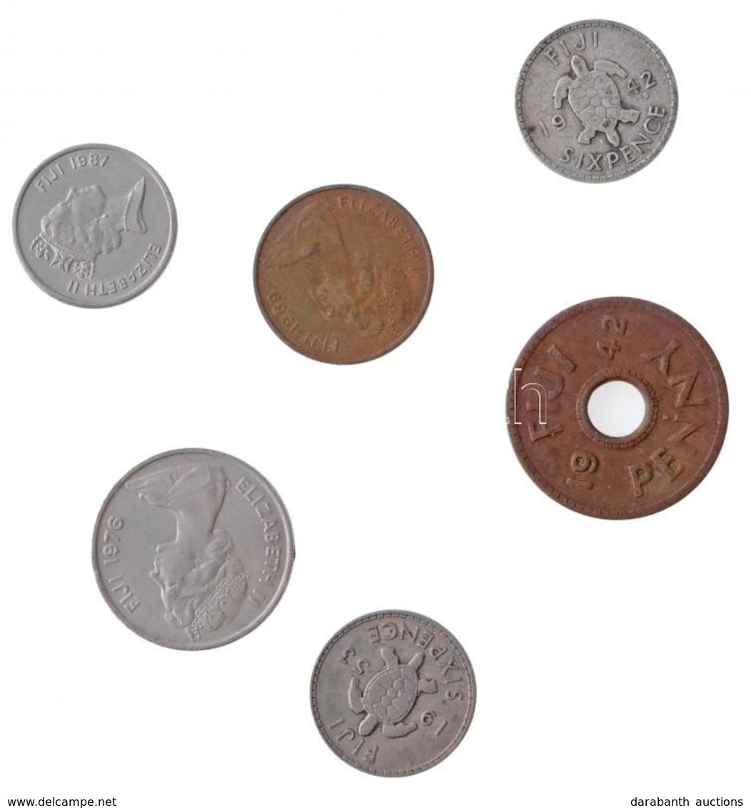 Fidzsi 1942-1987. 1p-10c (6xklf) Közte 1942S 6p Ag 'VI. György' T:2,2-
Fiji 1942-1987. 1 Penny - 10 Cents (6xdiff) Inclu - Ohne Zuordnung