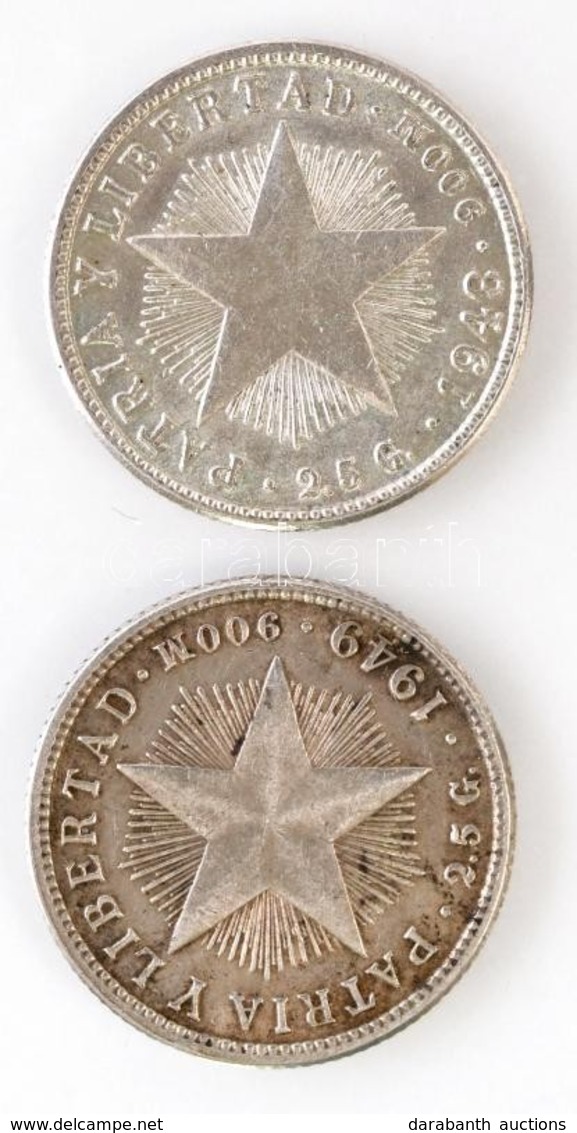 Kuba 1948. 10c Ag + 1949. 10c Ag T:1-
Cuba 1948. 10 Centavos Ag + 1949. 10 Centavos Ag C:AU - Ohne Zuordnung