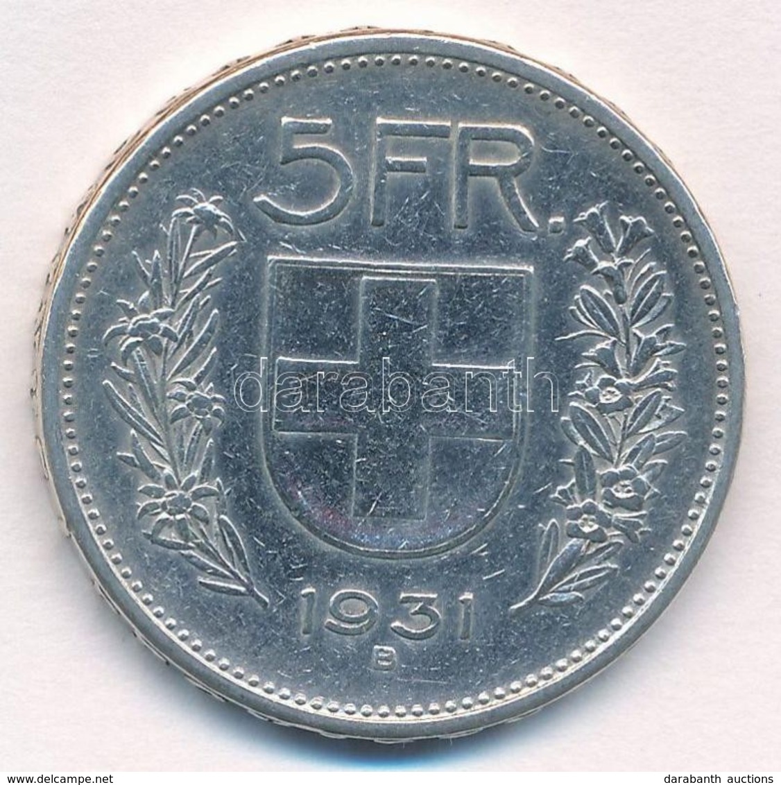 Svájc 1931B 5Fr Ag T:2
Switzerland 1931B 5 Francs Ag C:XF
Krause KM#40 - Ohne Zuordnung
