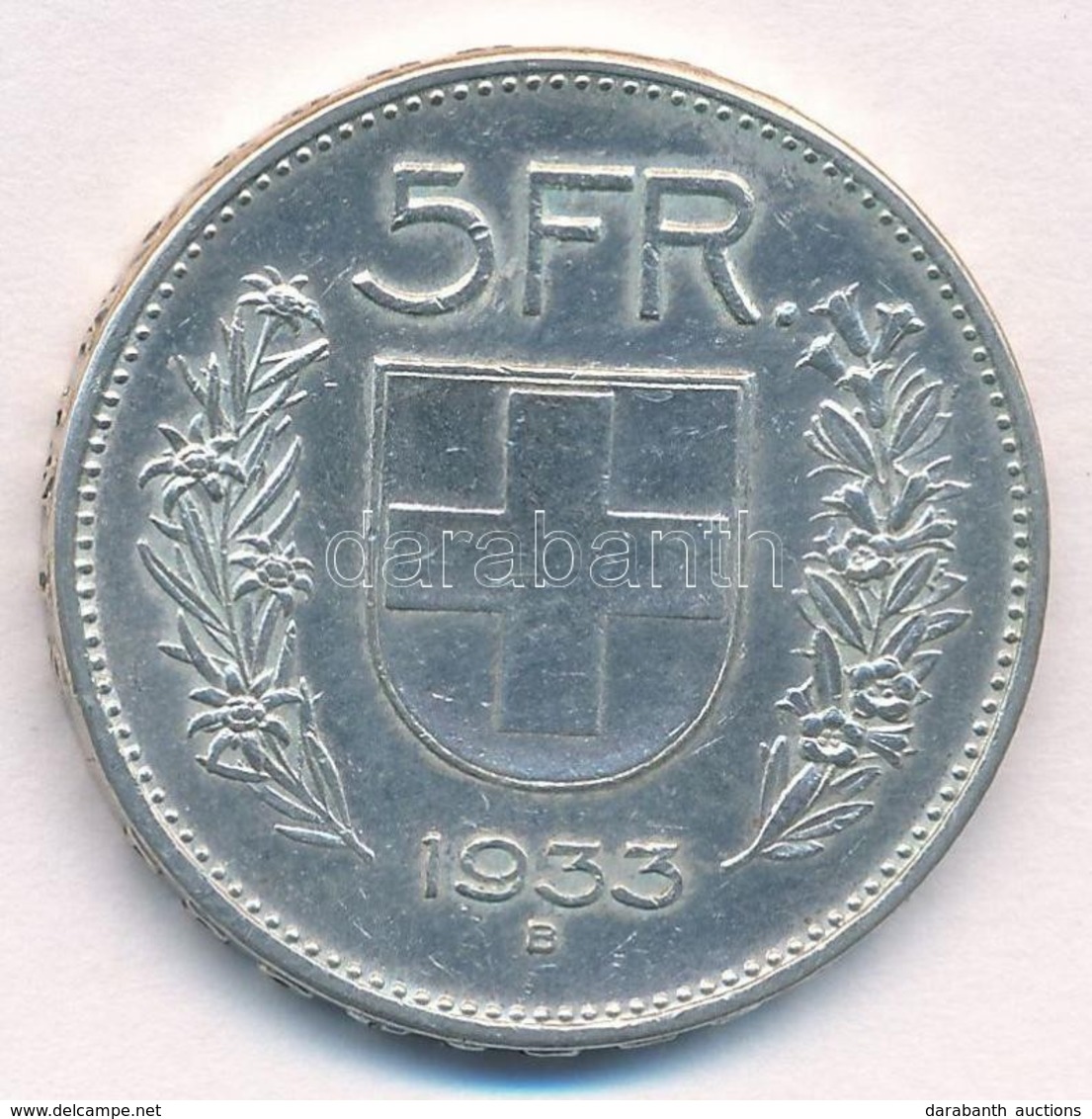 Svájc 1933B 5Fr Ag T:1-
Switzerland 1933B 5 Francs Ag C:AU
Krause KM#40 - Ohne Zuordnung