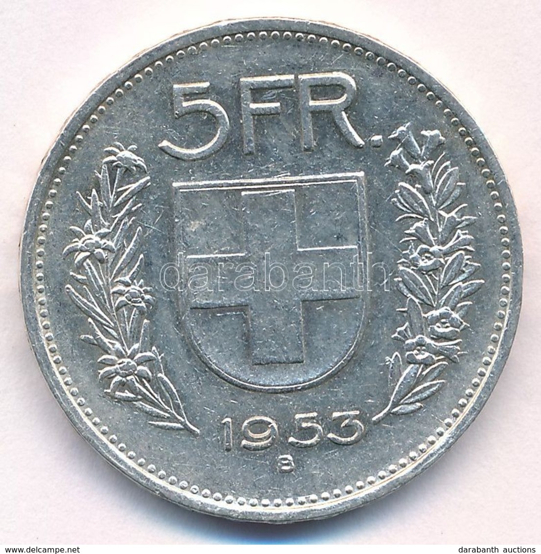 Svájc 1953B 5Fr Ag T:2
Switzerland 1953B 5 Francs Ag C:XF
Krause KM#40 - Ohne Zuordnung