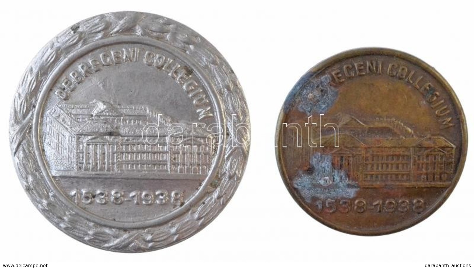 1938. 'Debreceni Collegium 1538-1938'  Gomblyukjelvény (2xklf) T:1-,2 Egyiken Patina - Non Classificati