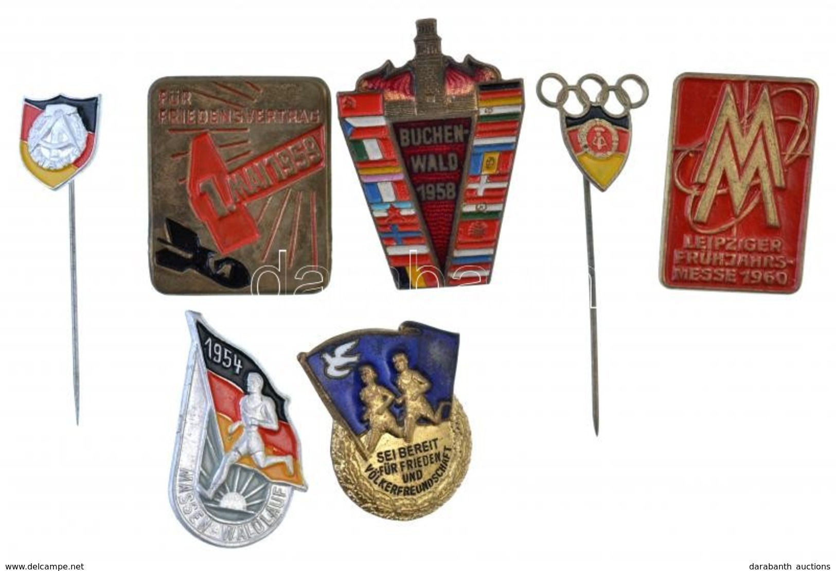 7db-os Német Kitűző és Jelvény Tétel, Közte 'Buchenwald - 1958' T:1-,2
15pcs Of German Badges And Pins, Including 'Buche - Ohne Zuordnung