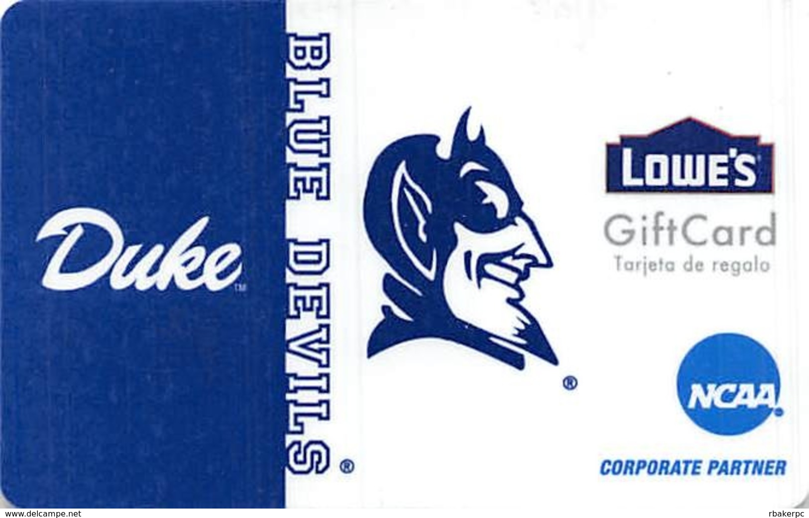 Lowes NCAA Gift Card - Duke Blue Devils - Gift Cards