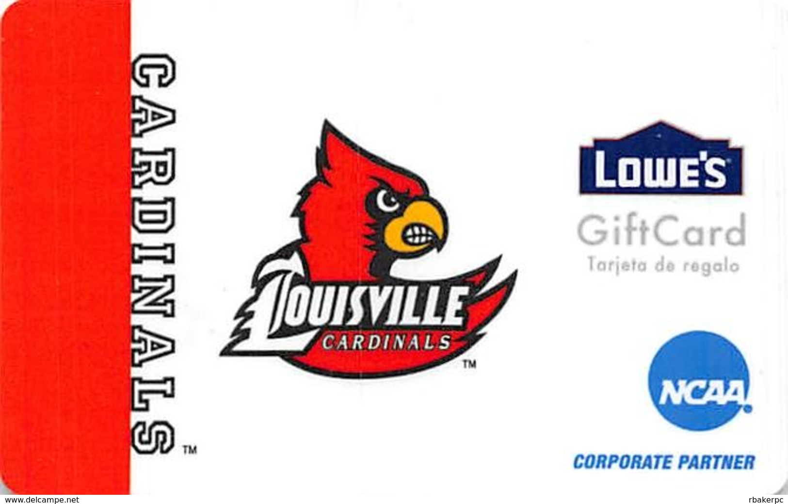 Lowes NCAA Gift Card - Louisville Cardinals - Cartes Cadeaux