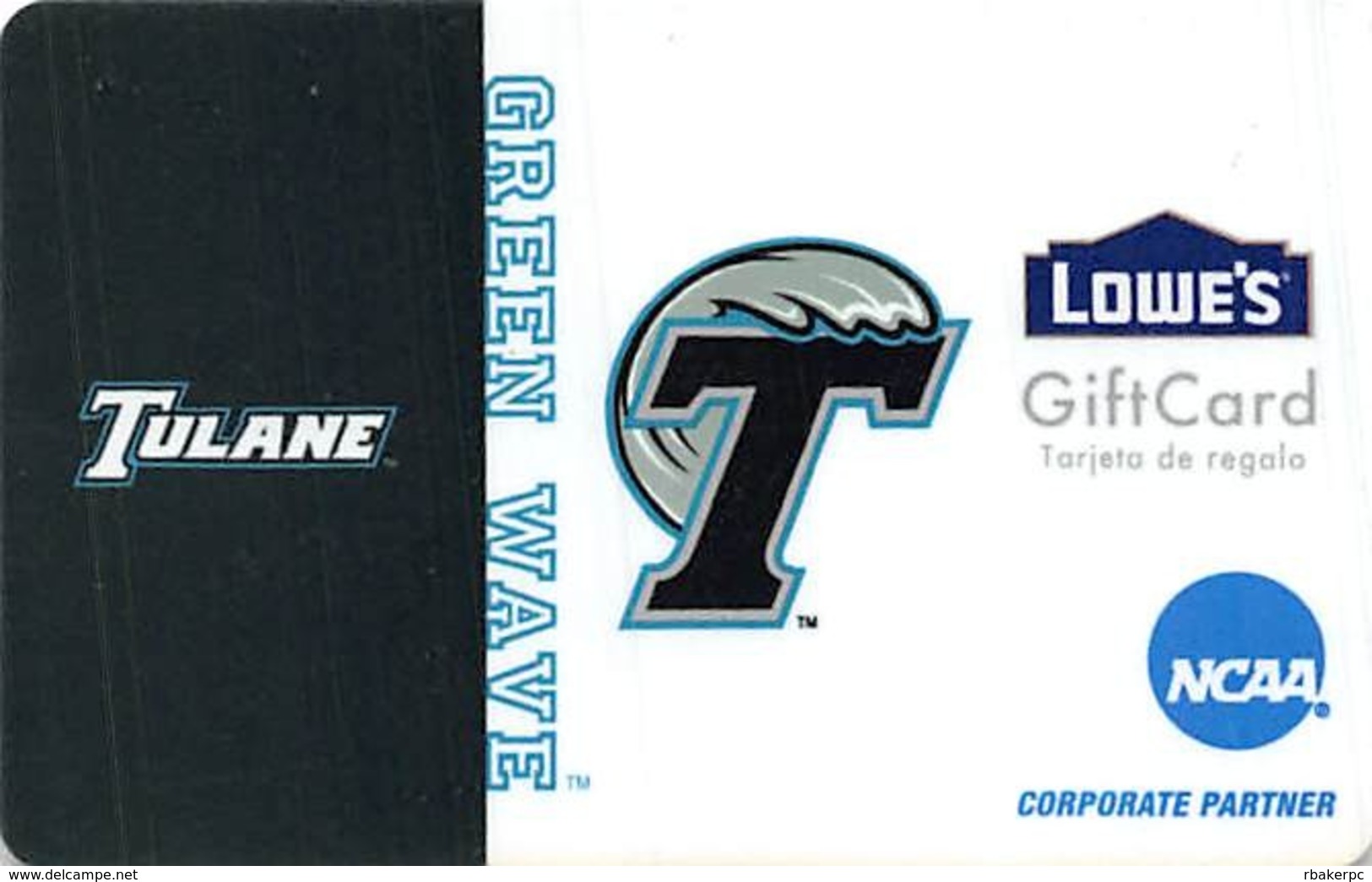 Lowes NCAA Gift Card - Tulane Green Wave - Gift Cards