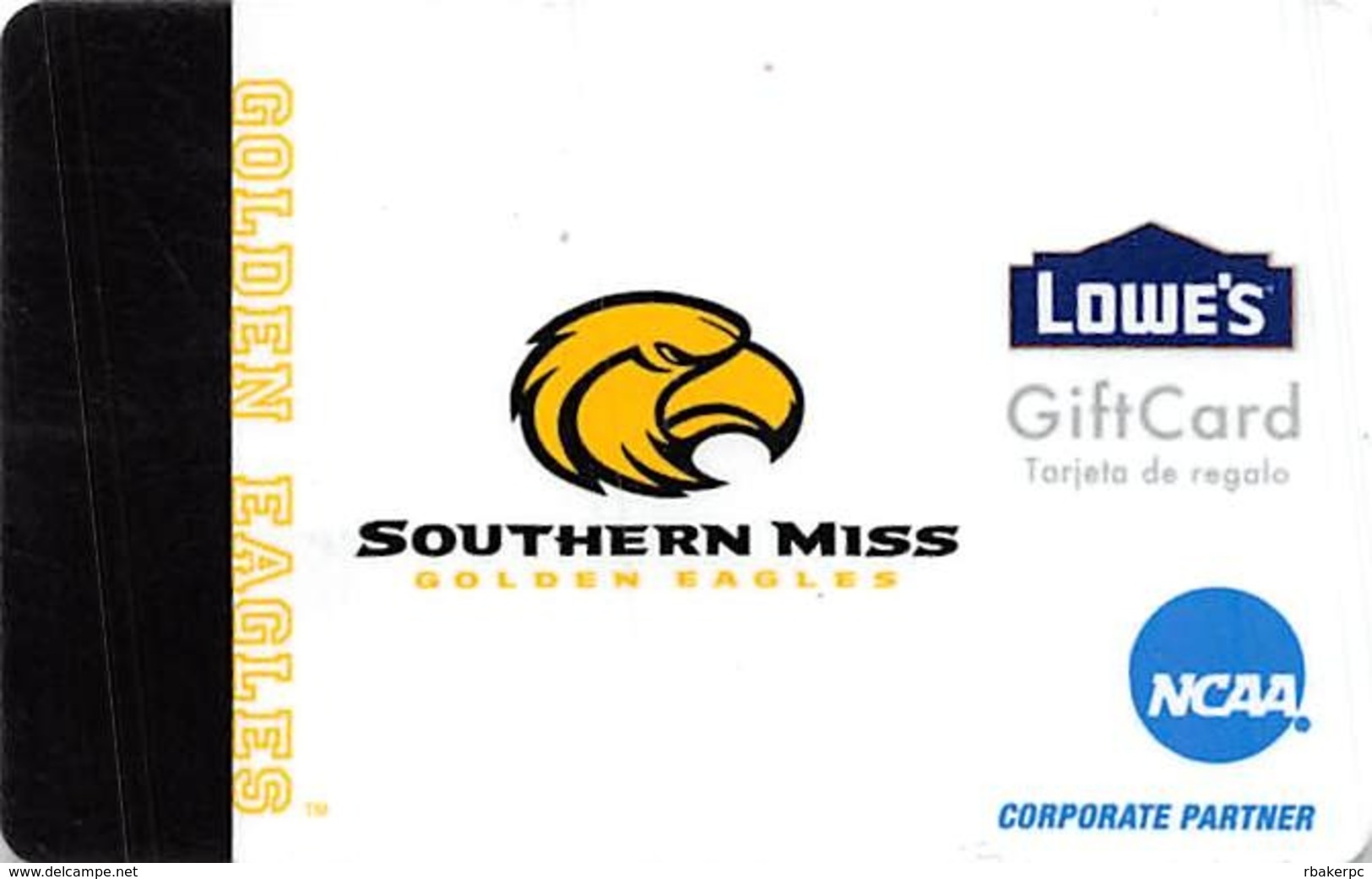 Lowes NCAA Gift Card - Southern Miss Golden Eagles - Gift Cards