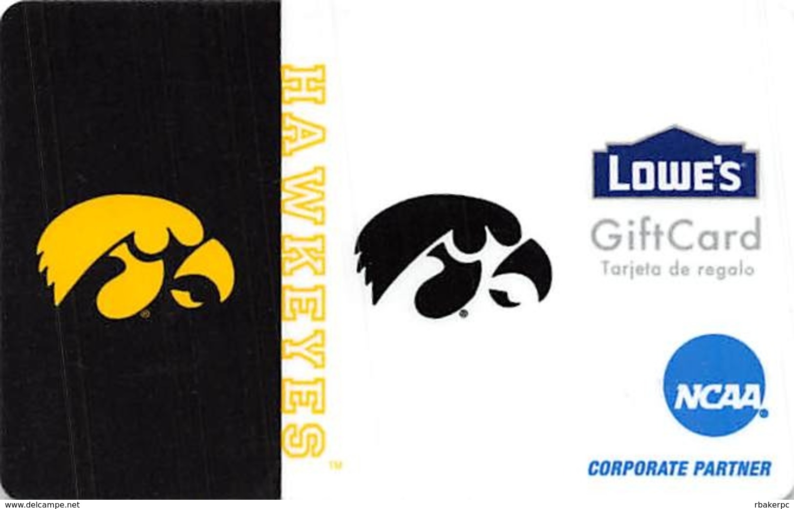 Lowes NCAA Gift Card - Hawkeyes - Cartes Cadeaux