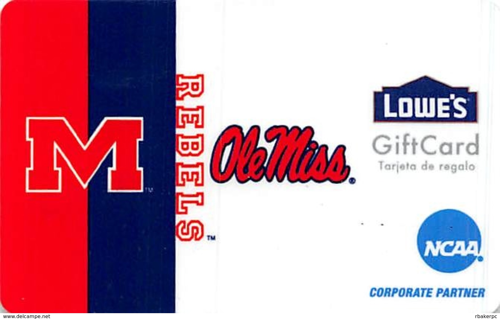 Lowes NCAA Gift Card - Ole Miss Rebels - Gift Cards