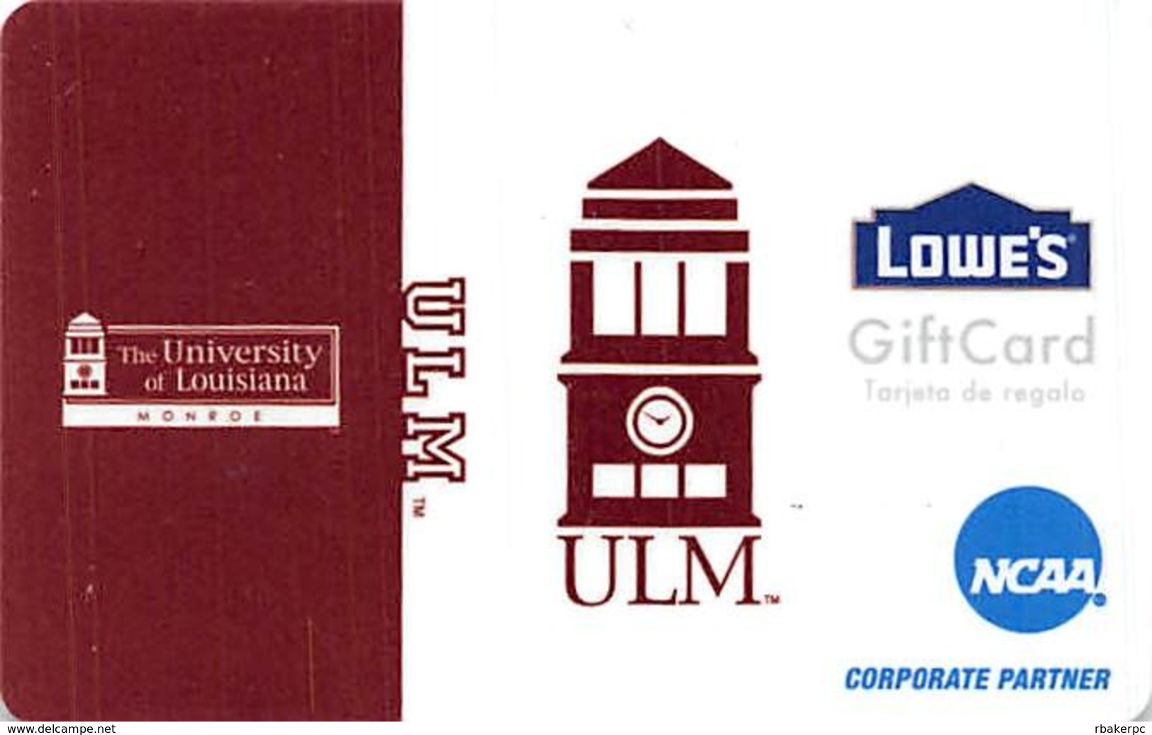 Lowes NCAA Gift Card - University Of Louisiana Monroe - Gift Cards