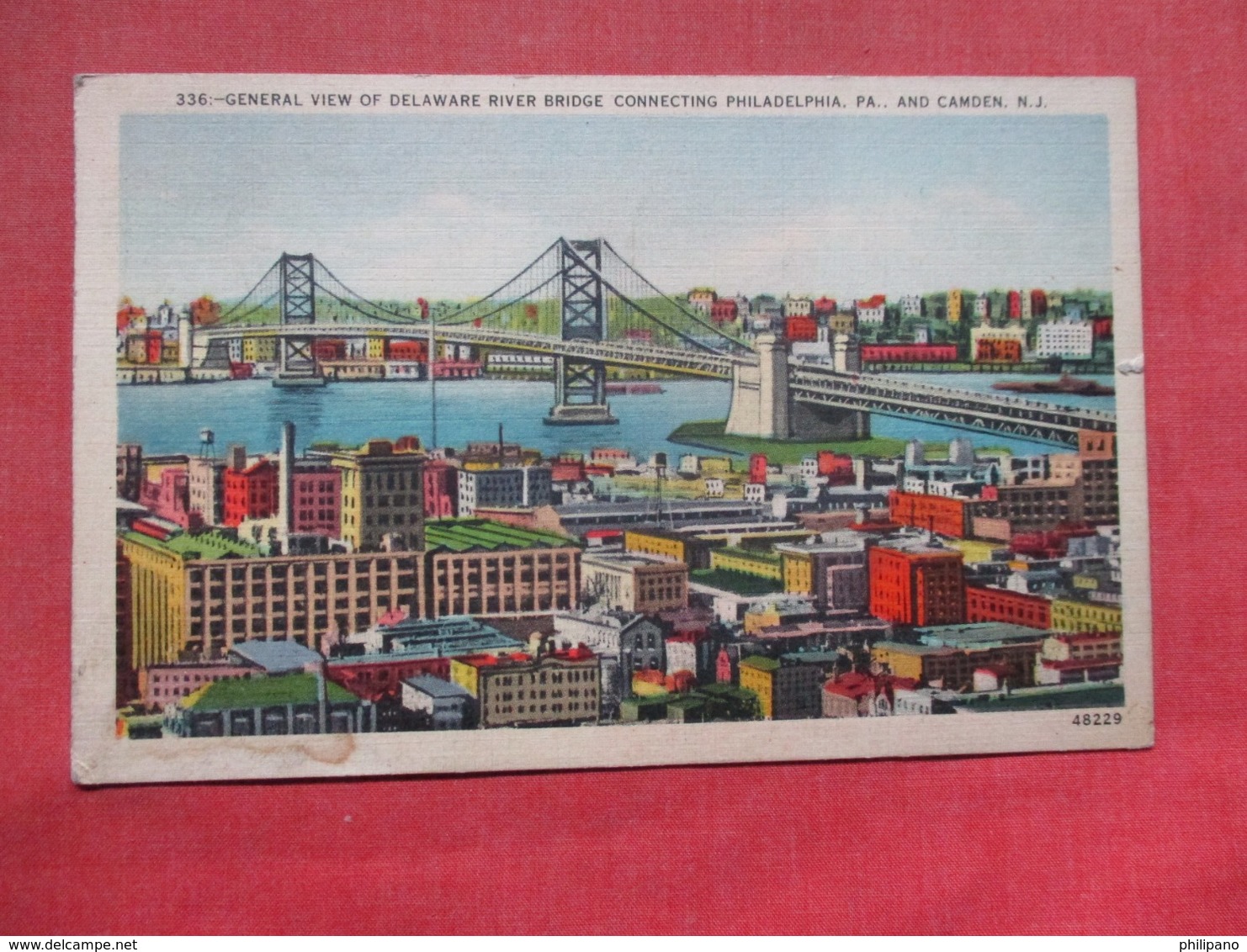 General View Of Delaware River Bridge  Camden   New Jersey >   Ref    3583 - Camden